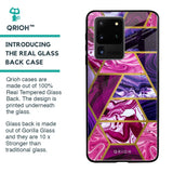 Electroplated Geometric Marble Glass Case for Samsung Galaxy S20 Ultra