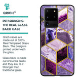 Purple Rhombus Marble Glass Case for Samsung Galaxy S20 Ultra