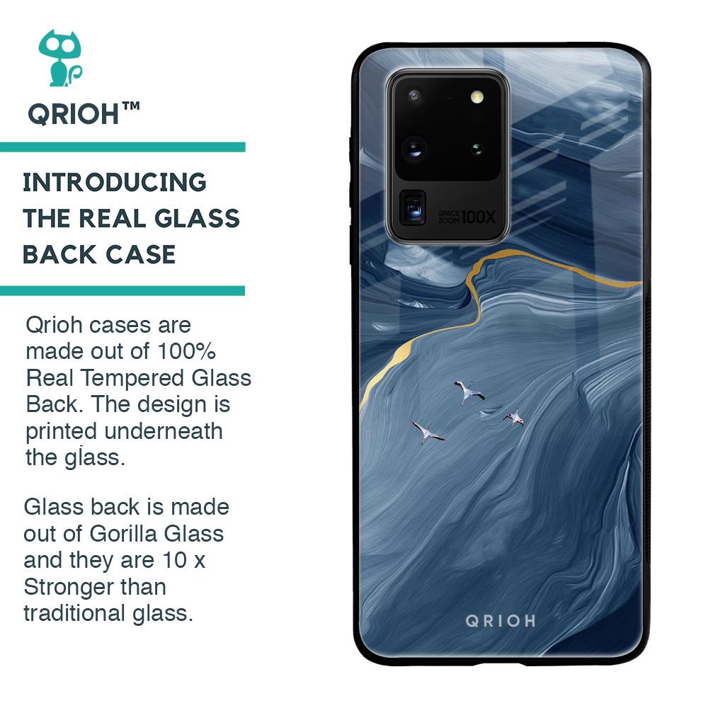 Deep Ocean Marble Glass Case for Samsung Galaxy S20 Ultra