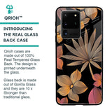 Lines Pattern Flowers Glass Case for Samsung Galaxy S20 Ultra
