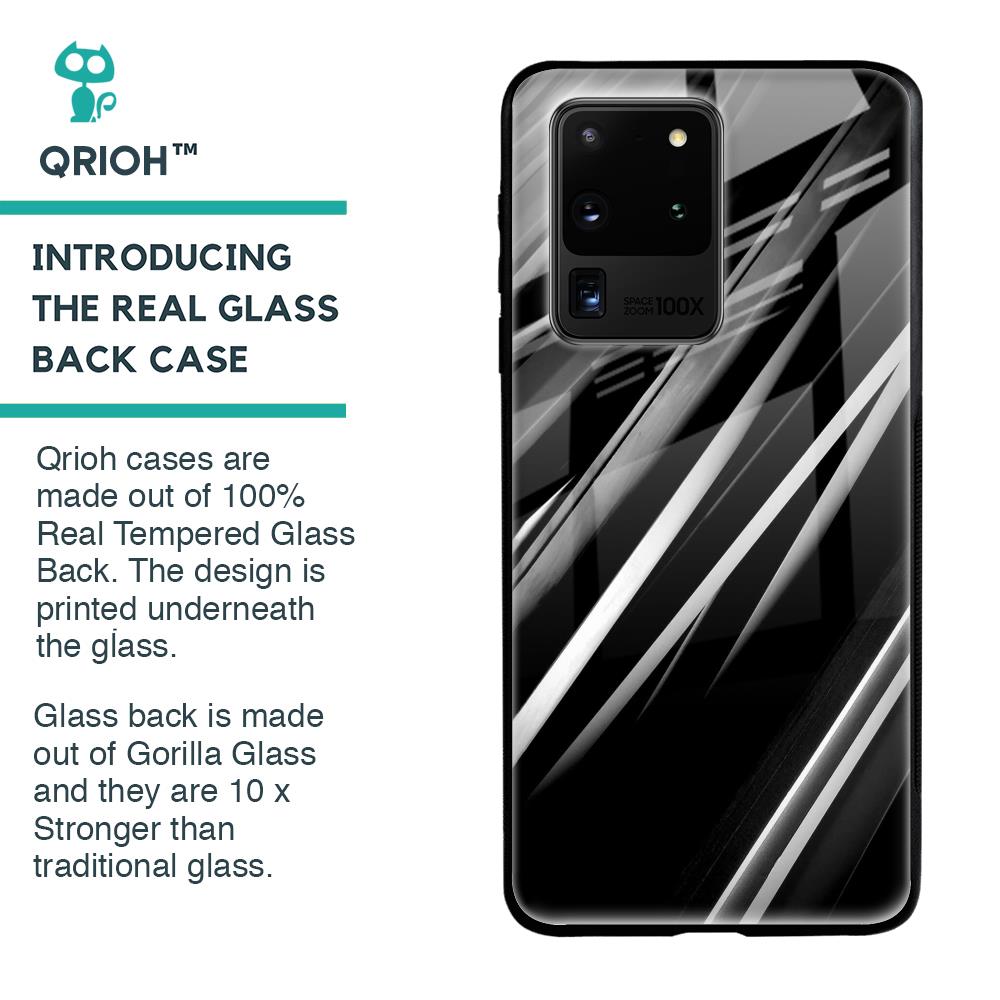 Black & Grey Gradient Glass Case For Samsung Galaxy S20 Ultra