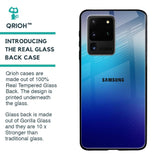 Blue Rhombus Pattern Glass Case for Samsung Galaxy S20 Ultra