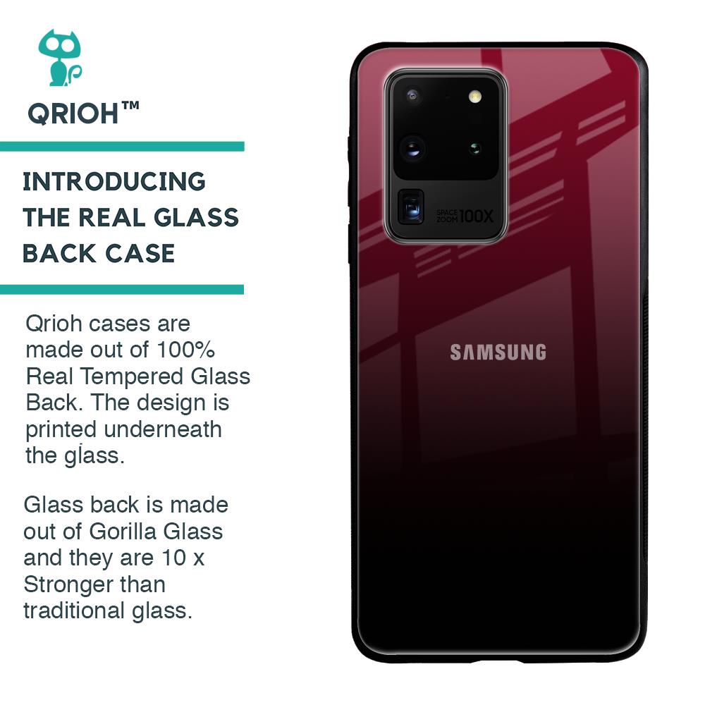 Wine Red Glass Case For Samsung Galaxy S20 Ultra