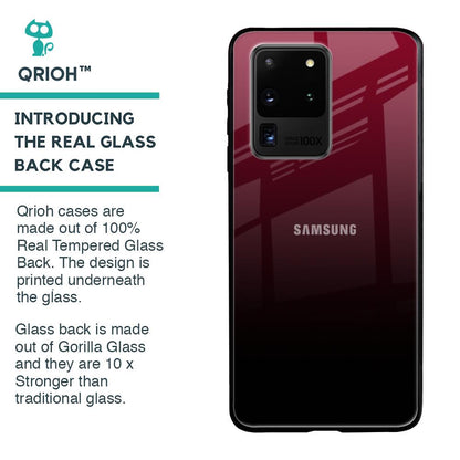Wine Red Glass Case For Samsung Galaxy S20 Ultra