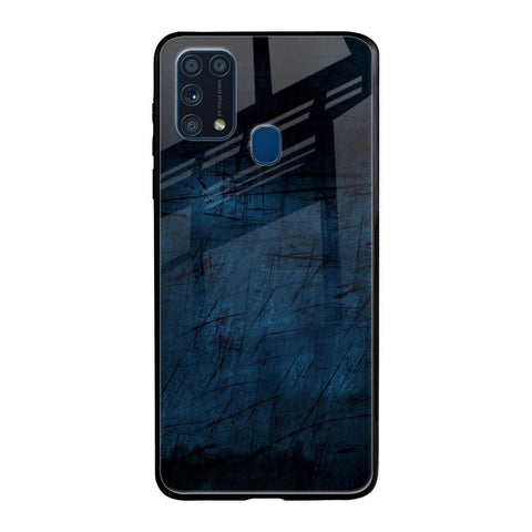 Dark Blue Grunge Samsung Galaxy M31 Glass Back Cover Online