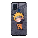 Orange Chubby Samsung Galaxy M31 Glass Back Cover Online