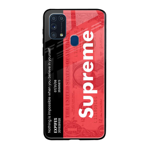 Supreme Ticket Samsung Galaxy M31 Glass Back Cover Online