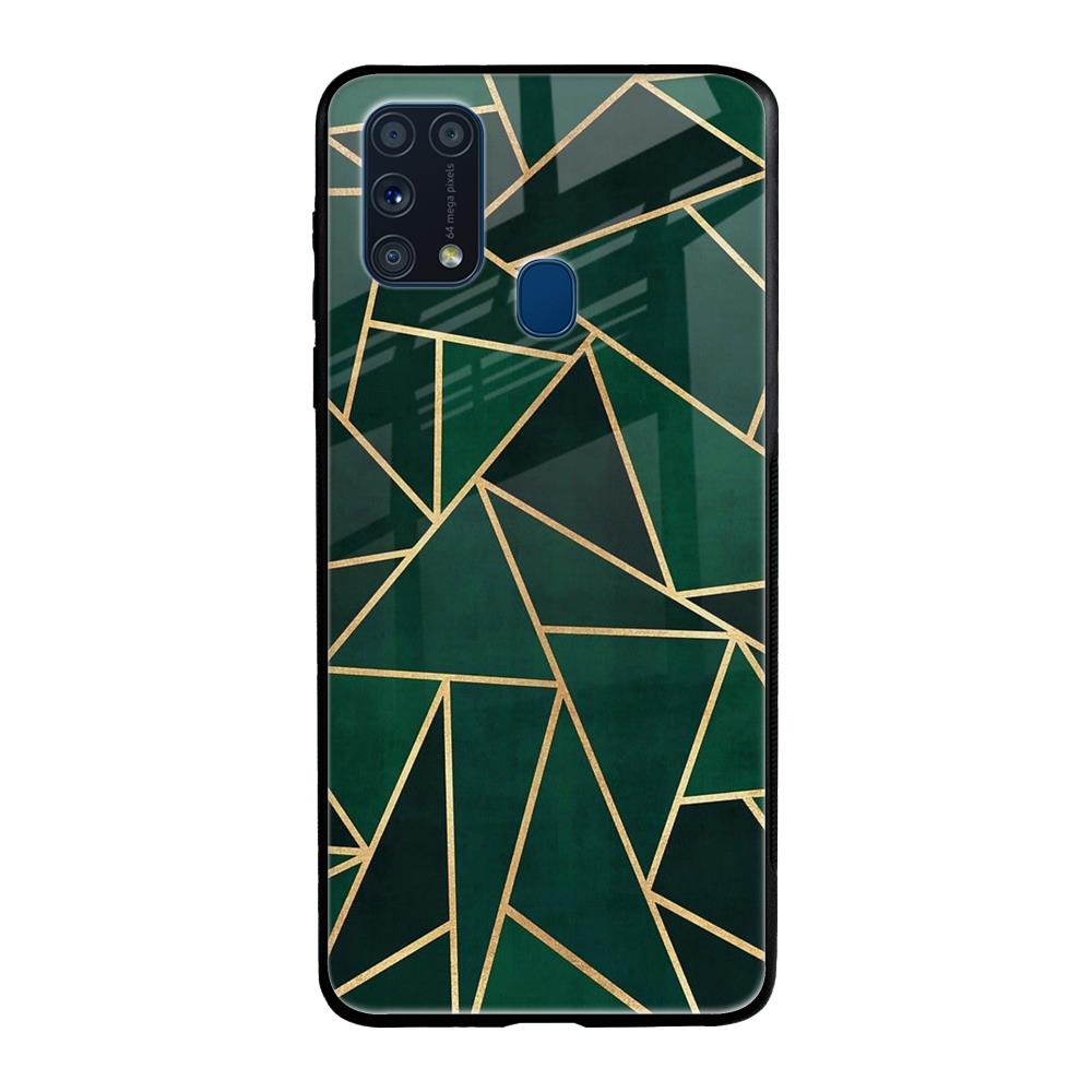 Abstract Green Samsung Galaxy M31 Glass Back Cover Online