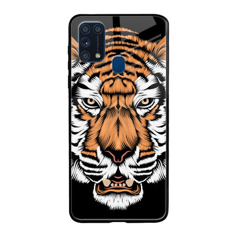Angry Tiger Samsung Galaxy M31 Glass Back Cover Online