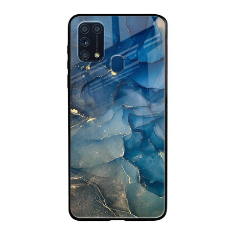 Blue Cool Marble Samsung Galaxy M31 Glass Back Cover Online