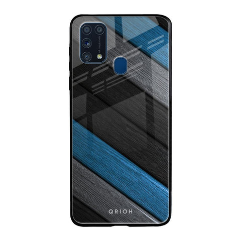 Multicolor Wooden Effect Samsung Galaxy M31 Glass Back Cover Online