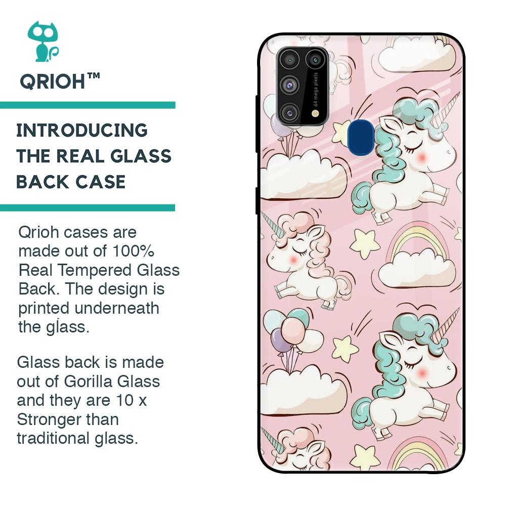 Balloon Unicorn Glass case for Samsung Galaxy M31