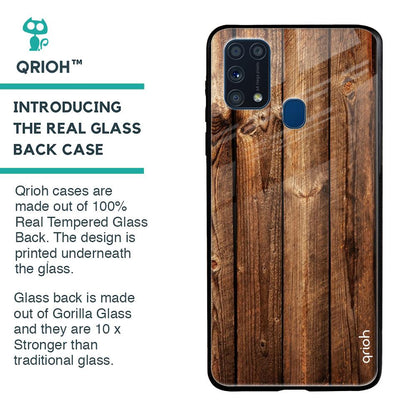 Timber Printed Glass case for Samsung Galaxy M31