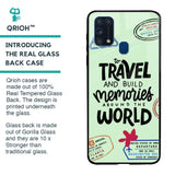 Travel Stamps Glass Case for Samsung Galaxy M31