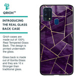 Geometric Purple Glass Case For Samsung Galaxy M31