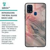 Pink And Grey Marble Glass Case For Samsung Galaxy M31