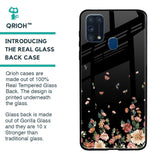 Floating Floral Print Glass Case for Samsung Galaxy M31