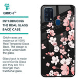Black Cherry Blossom Glass Case for Samsung Galaxy M31