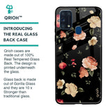 Black Spring Floral Glass Case for Samsung Galaxy M31