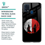 Anime Red Moon Glass Case for Samsung Galaxy M31