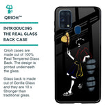 Luffy Line Art Glass Case for Samsung Galaxy M31