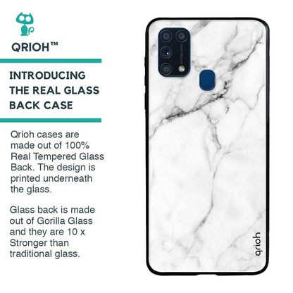 Modern White Marble Glass case for Samsung Galaxy M31