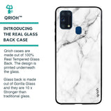 Modern White Marble Glass case for Samsung Galaxy M31