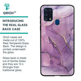 Purple Gold Marble Glass Case for Samsung Galaxy M31