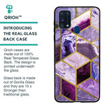 Purple Rhombus Marble Glass Case for Samsung Galaxy M31