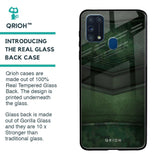 Green Leather Glass Case for Samsung Galaxy M31