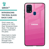 Pink Ribbon Caddy Glass Case for Samsung Galaxy M31