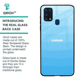 Wavy Blue Pattern Glass Case for Samsung Galaxy M31