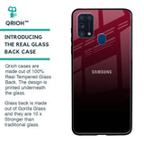 Wine Red Glass Case For Samsung Galaxy M31