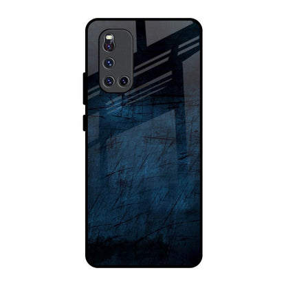 Dark Blue Grunge Vivo V19 Glass Back Cover Online