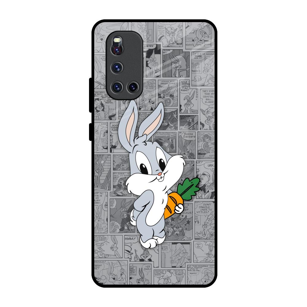 Cute Baby Bunny Vivo V19 Glass Back Cover Online