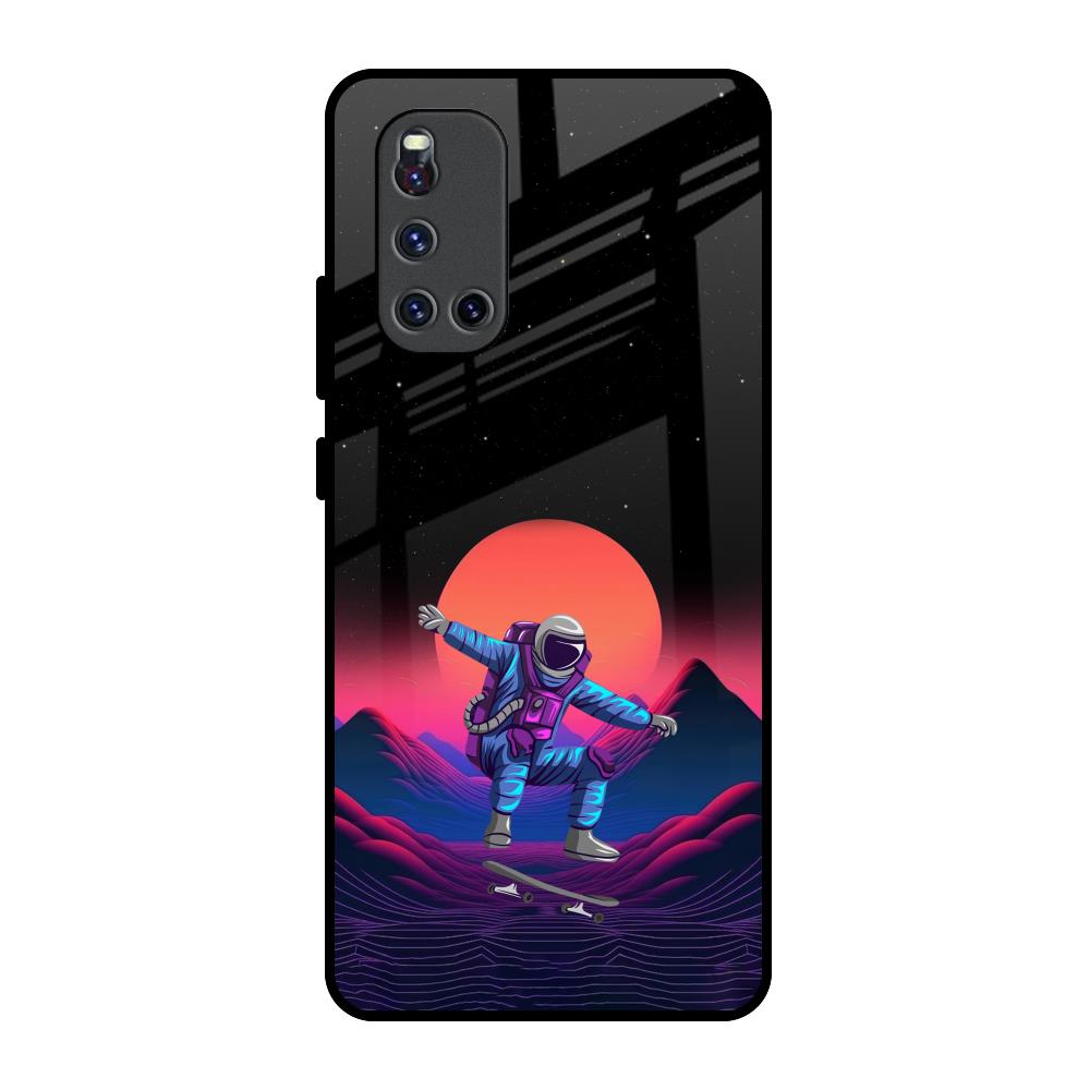 Retro Astronaut Vivo V19 Glass Back Cover Online