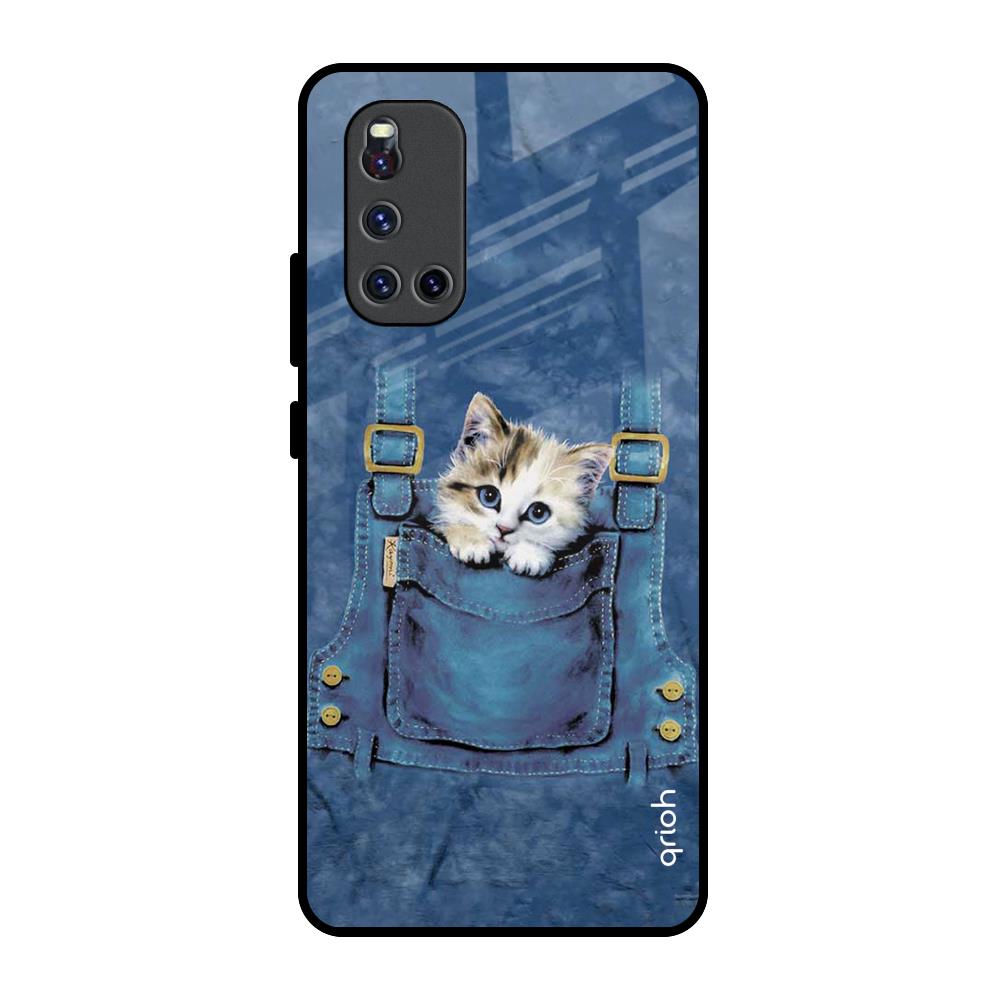 Kitty In Pocket Vivo V19 Glass Back Cover Online