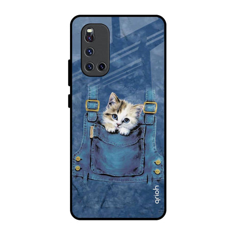 Kitty In Pocket Vivo V19 Glass Back Cover Online