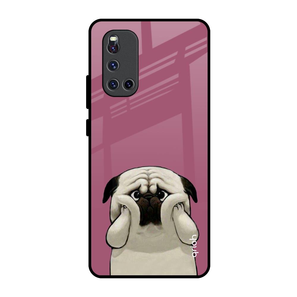 Funny Pug Face Vivo V19 Glass Back Cover Online