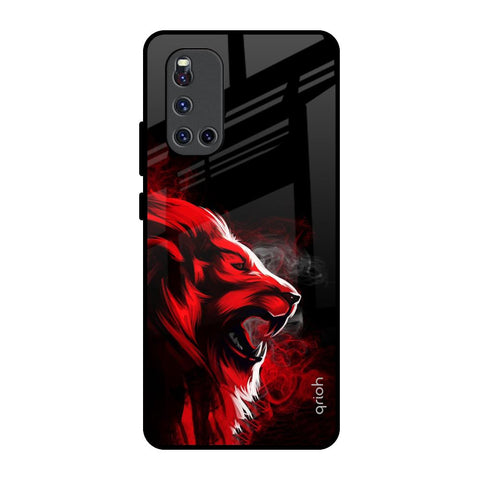 Red Angry Lion Vivo V19 Glass Back Cover Online