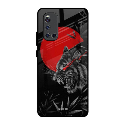 Red Moon Tiger Vivo V19 Glass Back Cover Online
