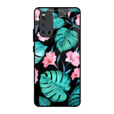 Tropical Leaves & Pink Flowers Vivo V19 Glass Back Cover Online
