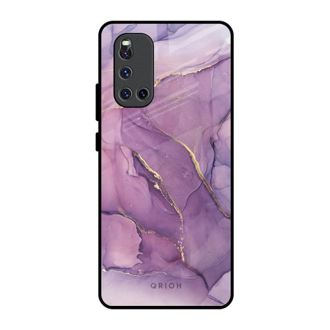 Purple Gold Marble Vivo V19 Glass Back Cover Online