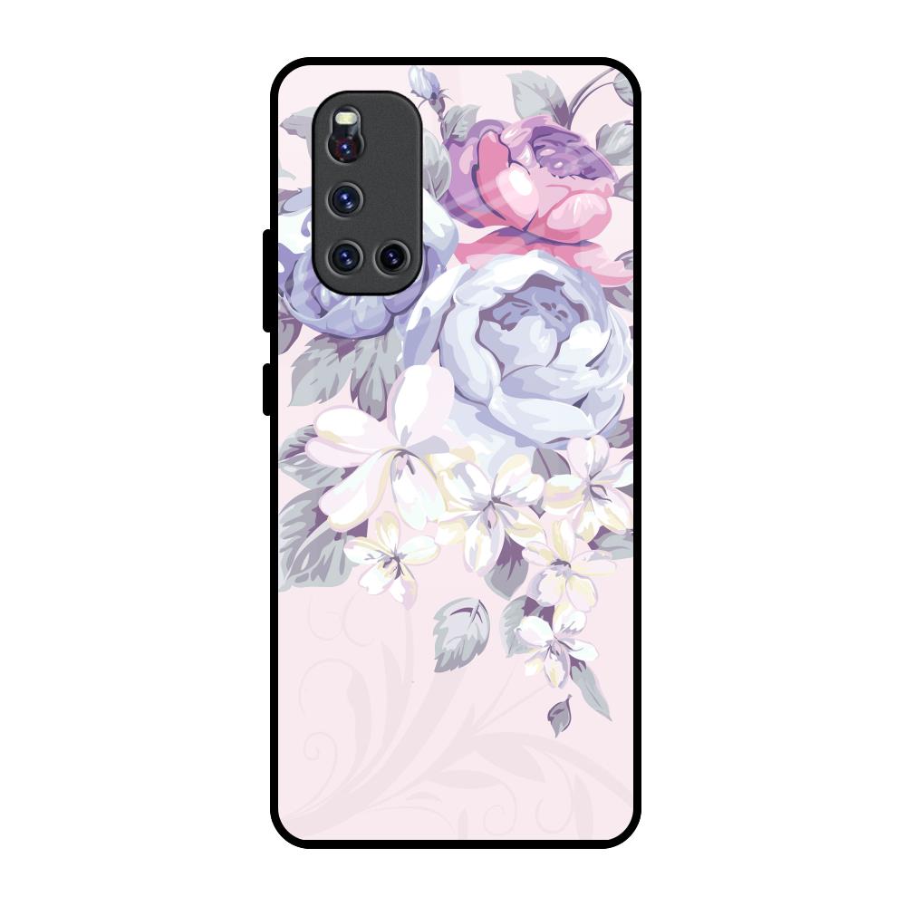Elegant Floral Vivo V19 Glass Back Cover Online