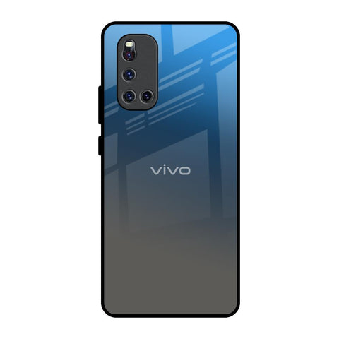 Blue Grey Ombre Vivo V19 Glass Back Cover Online