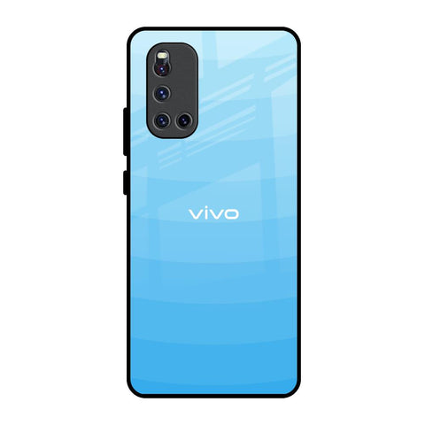 Wavy Blue Pattern Vivo V19 Glass Back Cover Online