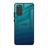 Green Triangle Pattern Vivo V19 Glass Back Cover Online