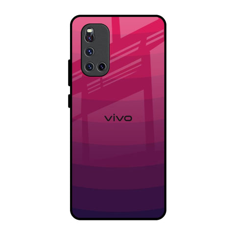 Wavy Pink Pattern Vivo V19 Glass Back Cover Online