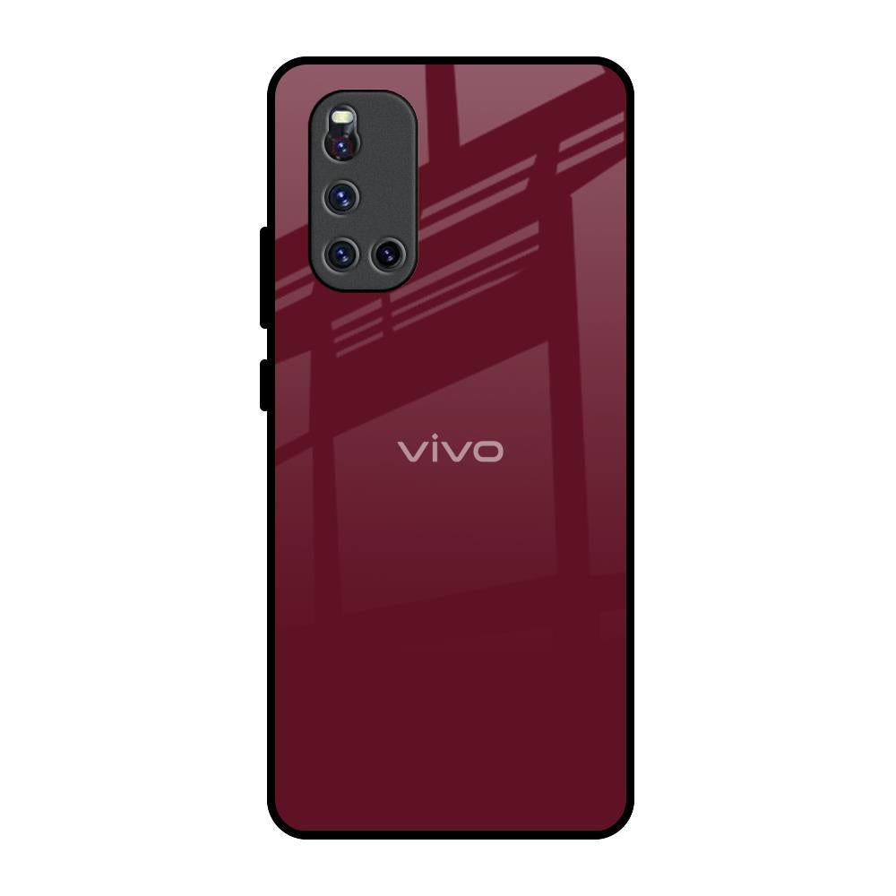 Classic Burgundy Vivo V19 Glass Back Cover Online