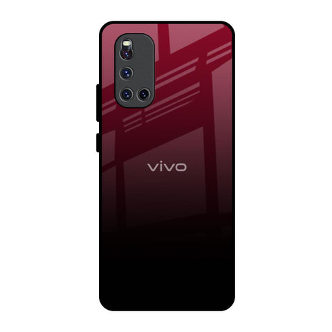 Wine Red Vivo V19 Glass Back Cover Online